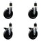 Service Caster 6'' Phenolic Wheel Swivel 1-7/8'' Expand Stem Caster Set 2 Brakes, 4PK SCC-EX20S615-PHS-2-PLB-2-178 - alternate 1